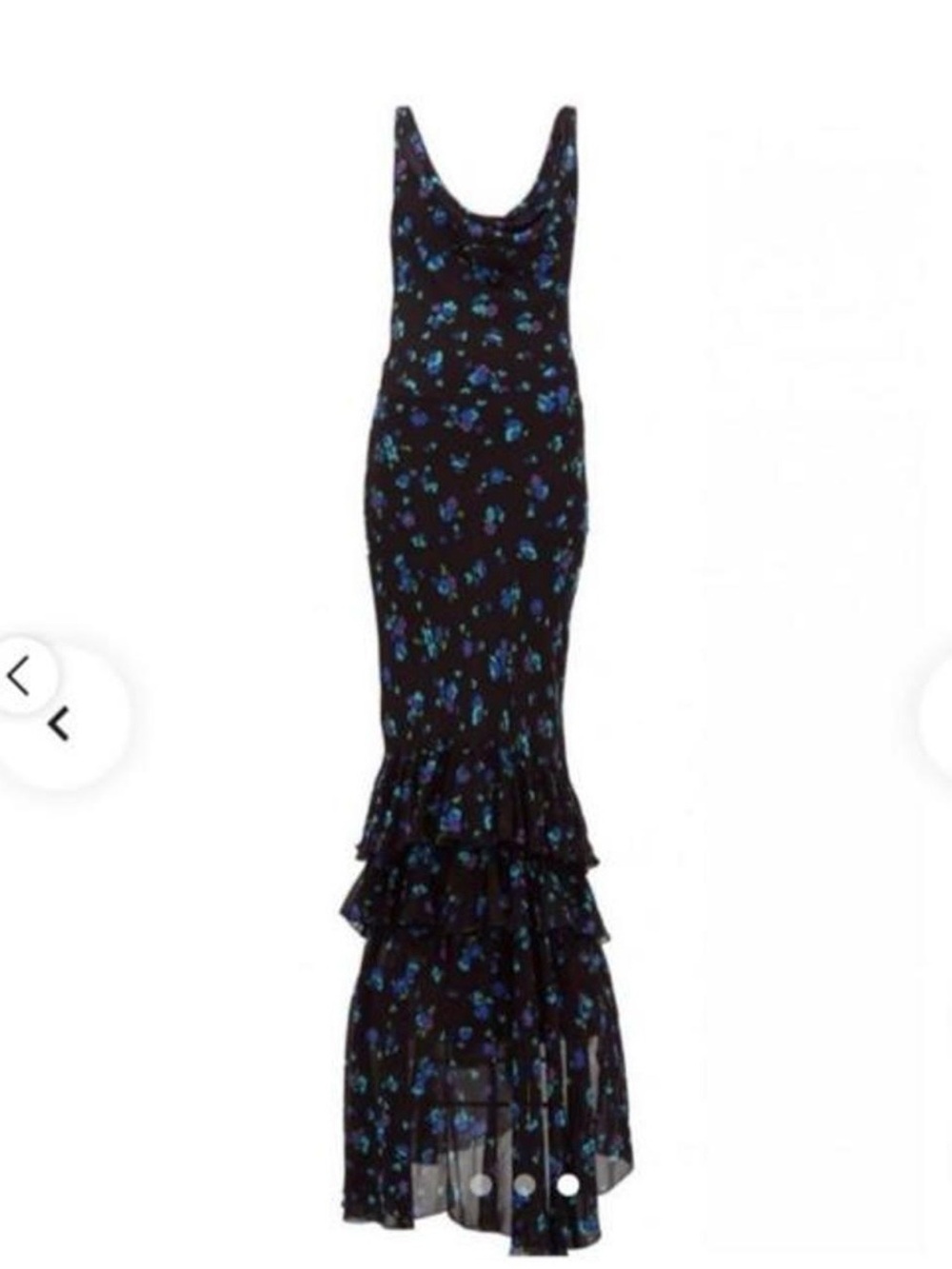 Rat & Boa Black Maxi Dress with Blue Floral Print